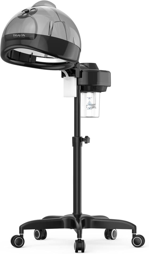 TASALON Professional Hair Steamer for Deep Conditioning, Hooded Dryer for Oil & Dye & Natural Hair, Mechanical Button & Knob Timing, Deep Moisturizing Hair Care, Hot Mist for Spa, Home Use, Salon