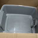 Amazon Basics Large Cat Litter Box with High Sides, Open Top for Easy Access, Includes Scoop with Storage, 19" x 15" x 11.75", Grey/Beige
