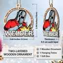 4 x Welder Christmas Ornament 2025 - Unique Welding Gifts for Men Women, Welder Ornaments for Christmas Tree, Funny Gifts for Tree Decor, Funny Ornaments for Men Friends Neighbors