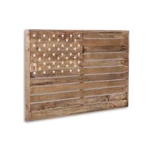 Brown Wooden Decorative Picture American Flag