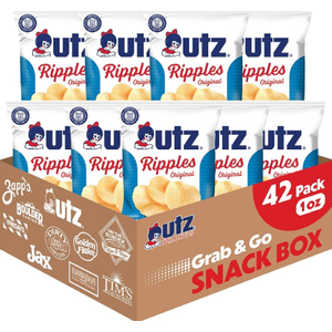 Utz Ripples Original Crispy Chips Made from Fresh Potatoes, 42 Count, Crunchy Individual Snacks to Go, Gluten Free Snacks, brand is Utz, variation theme is Flavor that is Ripples Original, Size that is 42 Count
 Best By Feb 16 2026