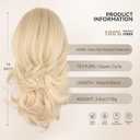 ZQIAN BEAUTY Claw Clip Ponytail Extension - 14 Inch Curly Ponytail Extension, Wavy Pony Tails Hair Extensions, Synthetic Hair Extensions Ponytail, Clip On Ponytails for Women (Color: Light Blonde)