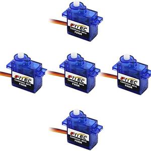 FEETECH 90R 5packs 360 Degree Continuous Servos Micro Servo 9g Mini Servo Motor with Plastic Shell for Robot Car Plane RC Helicopter