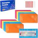Nameplate Pocket, Name Tag Pockets for Desks, 9.8''x 4.7''/13.8"x42.7" Non-Woven Fabric Adhesive Clear Nametag Sleeves Covers for Student Desks, Classroom Suppliers (50 PCS)