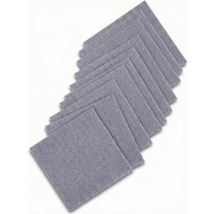 24x24 inch Polyester Light Grey Carpet Square Set of 10 with Stickers for Easy Peeling - Self-Adhesive Peel and Stick Carpet Tiles - Works with Most Subfloor Types - Light Gray Floor Squares