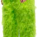 Christmas Green Furry Adult Pants Halloween Funny Cosplay Costume Props Santa Costume Green Pants For Adult (Green)