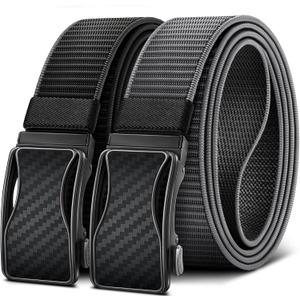 BULLIANT Mens Ratchet Belt Reversible,Web Nylon Casual Belt for Gift Men Golf Hiking Pants Jeans 2 In 1 (34"-40"Waist Adjustable)