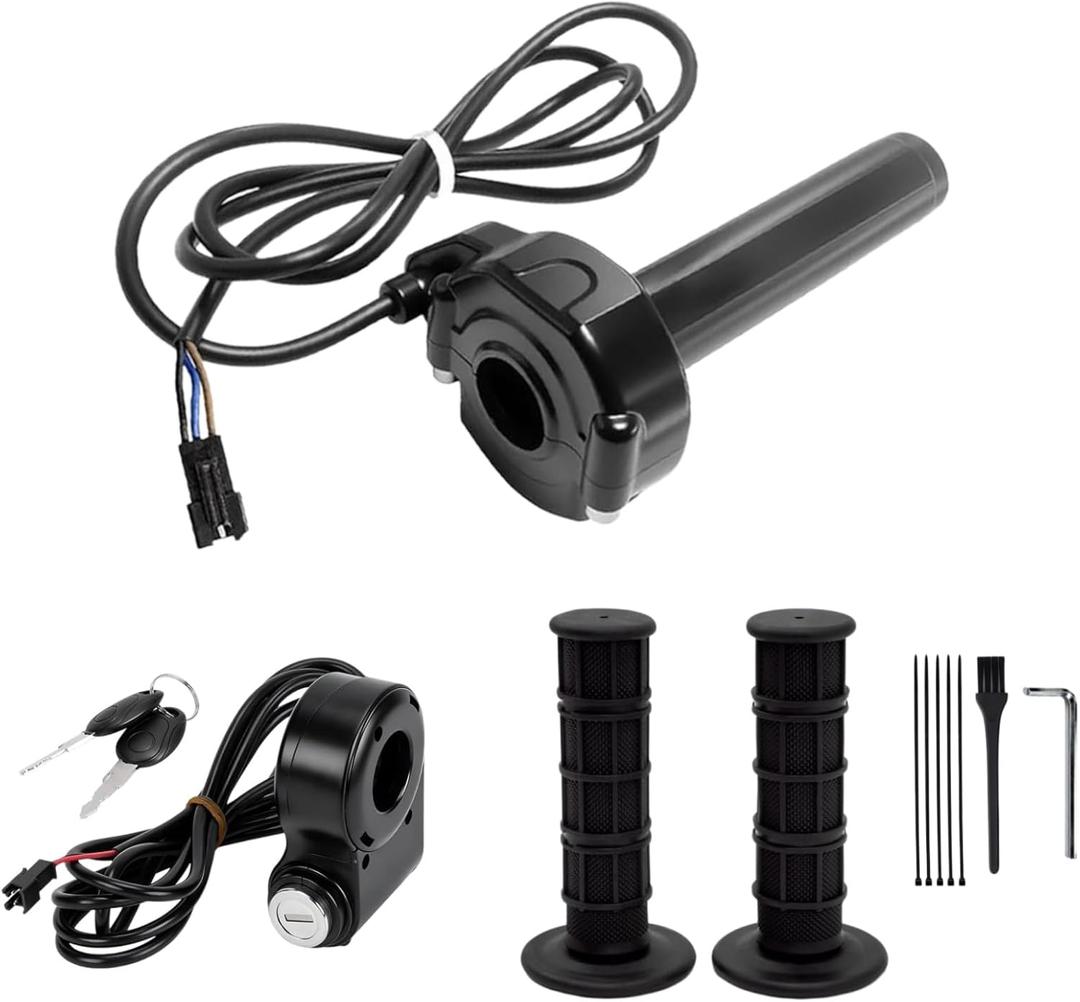Full Twist Throttle for Ridstar Q20, Surron Style Rolling Bearing Ebike Throttle Grip, Plug and Play Throttle, Protecting Ride with Non-Slip Handle for Electric Dirt Bike