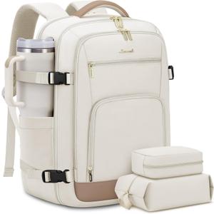 LOVEVOOK 40L Travel Backpack for Women Flight Approved, Carry on Backpack for Airplanes, TSA Personal Item Travel Bag, Waterproof 17 Inch Laptop Backpack, Business Weekender Overnight Daypack, 3Pcs