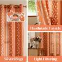 Sutuo Home Terracotta Boho Curtains 2 Panels for Dining Room Bedroom 96 inches Long, Bohemian Semi Blackout Floral Stripes Decor with Tassels Country Privacy Window Treatment,Grommet 52" W x 96" L
