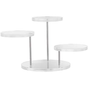 ULTECHNOVO Acrylic Display Stand 3X3 Inch Clear Riser for Home & Retail Showcase Compact Multi-Layer Display Shelf for Rings Necklaces Bracelets Watches