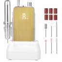 Professional Portable Nail Drill, 2-in-1 AZ GOGO 35000RPM Rechargeable Cordless Electric Nail Drills for Acrylic Gel Nails - 60W Coreless Motor Quieter, High Efficiency Pro E-File for Salon & Home