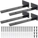 VICVIK 1of 10 Inch and 3-Footlong Floating Shelf Bracket, Hidden Heavy Duty Hardware Shelf Bracket for Supporting Wooden Shelves with Black Powder Coating,No Screws or Any Exercises