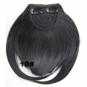 Black Short Front Blunt Fake bangs Clip In Bang Fringe Hair traight Synthetic Hairpiece 34 Colors 1B 6inches