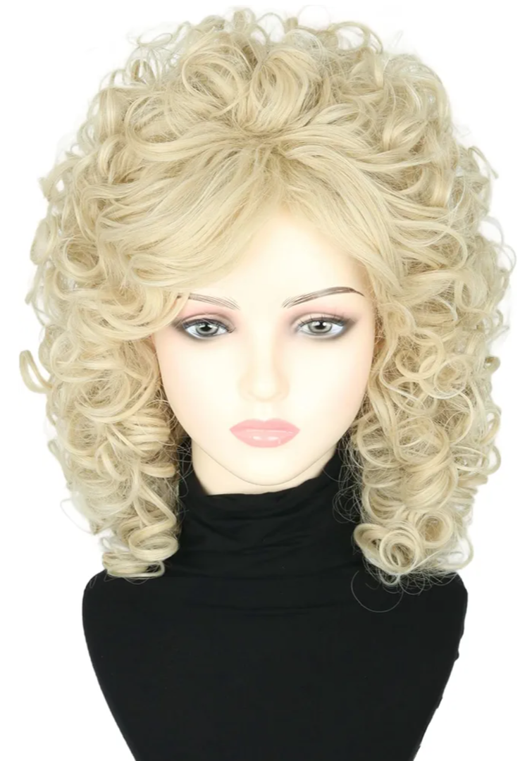 Women's Wigs 70s 80s Singer Wigs Short Curly Blonde Beehive Wigs for Women Halloween Costume Wigs