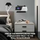 CPAP Wall Mount Shelf for AirSense 11 with CPAP Hose Hanger & Mask Hook, CPAP Shelf for Bedside Save Space, CPAP Mount Avoids Hose Tangle Durable Design Easy Installation (Black)