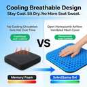 Gel Seat Cushion, Cushion, Gel Seat Cushion for Long Sitting, Breathable Honeycomb Design Absorbs Pressure Points Chair Pad, for Office Chair, Wheelchair, Car & Truck (42 * 36 * 4.5cm)