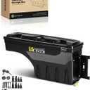 YHTAUTO Truck Bed Storage Tool box Lockable Compatible with 2015-2026 Ford F-150, Without Bed Rail Storage, Passenger Side, Swing Waterproof Wheel Well Toolbox