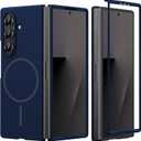 Magnetic Case for Samsung Galaxy Z Fold 7 Case Compatible with Mag-Safe Ultra Thin Slim Z Fold 7 Phone Cases Hard PC Matte Shockproof Wireless Charging Protective Cover for Samsung Z Fold 7 (Blue-1)