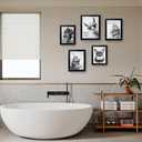 Bathroom Picture Wall Decor, Framed Black and White Bathroom Wall Art, Cheeky Llama Funny Canvas Print Painting, 10"x8"