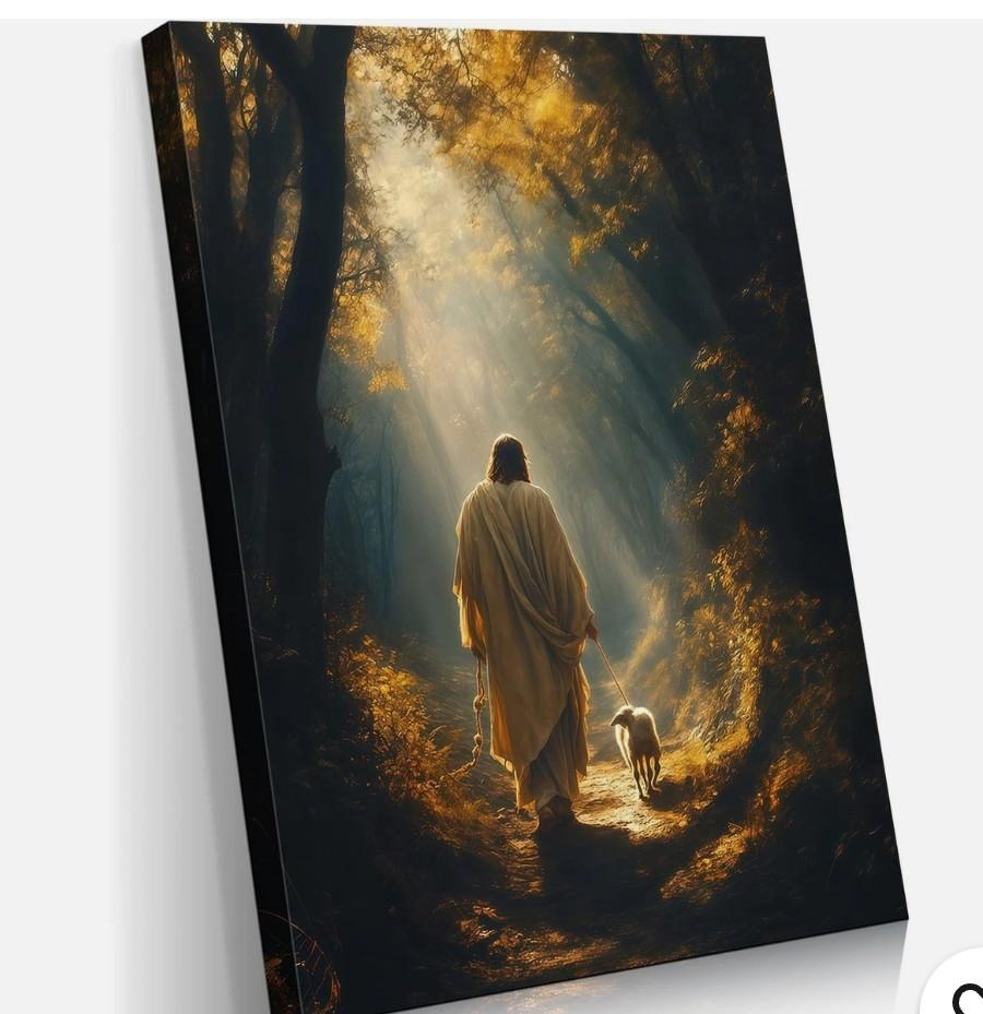 NCYEL Jesus Wall Art Christian Canvas Print Shepherd Jesus Print Religious Poster Artwork Living Room Bedroom Wall Decor Gallery Style Picture 16x24 Inch