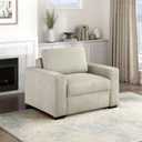 Lexicon 47 Inch Sectional Couches for Living Room-Modular Sectional Sofa, Single Sofa Chair, Removable Back Cushion Cover, High Density Foam, Pocket Coil Seating, 1 Seater Chair, Microfiber Sand