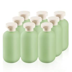 DMuuuDM 5 Pcs 6.8 oz Plastic Squeeze Bottles with Flip Cap, Empty Refillable Travel Shampoo Bottle Containers for Creams, Lotion, Body Wash, Conditioner, Silicone Funnel Included-Green