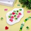 3 x JarThenaAMCS 16Pcs Valentine's Day St. Patrick's Day Silicone Focal Beads Gnome Green Shamrock Clover Red Heart Loose Rubber Beads for DIY Crafts Pen Keychain Making
