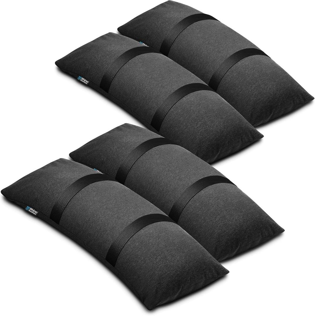 Rhino BaseMate Umbrella Base Weights 4-Pack Fillable Sand Bags for Umbrella Base & Patio Stand | Durable Weatherproof Sandbag Weights for Outdoor Umbrellas, Arched Design, Holds Up to 49 lbs Each