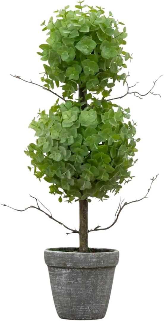 Nearly Natural 2ft. Eucalyptus Double Ball Topiary Artificial Tree