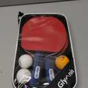 Glymnis Ping Pong Paddles Set Table Tennis Rackets with Balls, Storage Case for Indoor Outdoor Table Tennis Paddle Game Accessories
