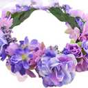 Vivivalue Floral Crown Girl Floral Headband Flower Headpiece Halo Wedding Party Photos