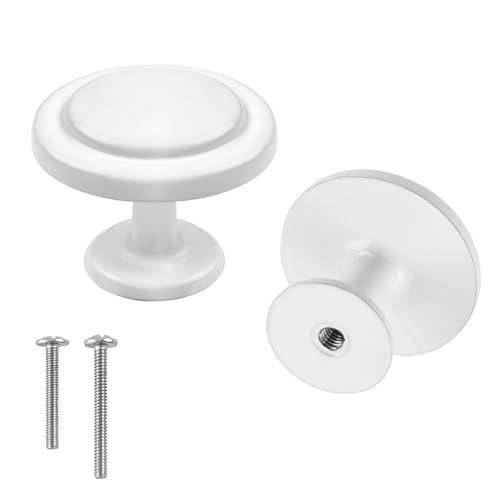 White Cabinet Knobs - White Drawer Knobs - 10 Pack Closet Door Knobs - Kitchen Cabinet Knobs - Kitchen Knobs for Cabinets and Drawers - Bedroom Door Knobs - Cupboard Knobs for Modern Home & Furniture