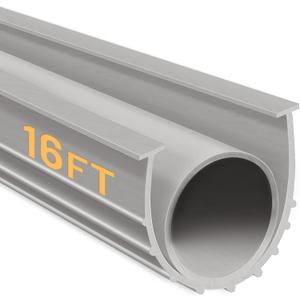 DGSL Garage Door Seals Bottom RubberWeather Stripping Sealing Strip Replacement,Universal Weatherproof Threshold Buffering (Grey, 16 Ft) (Gray)