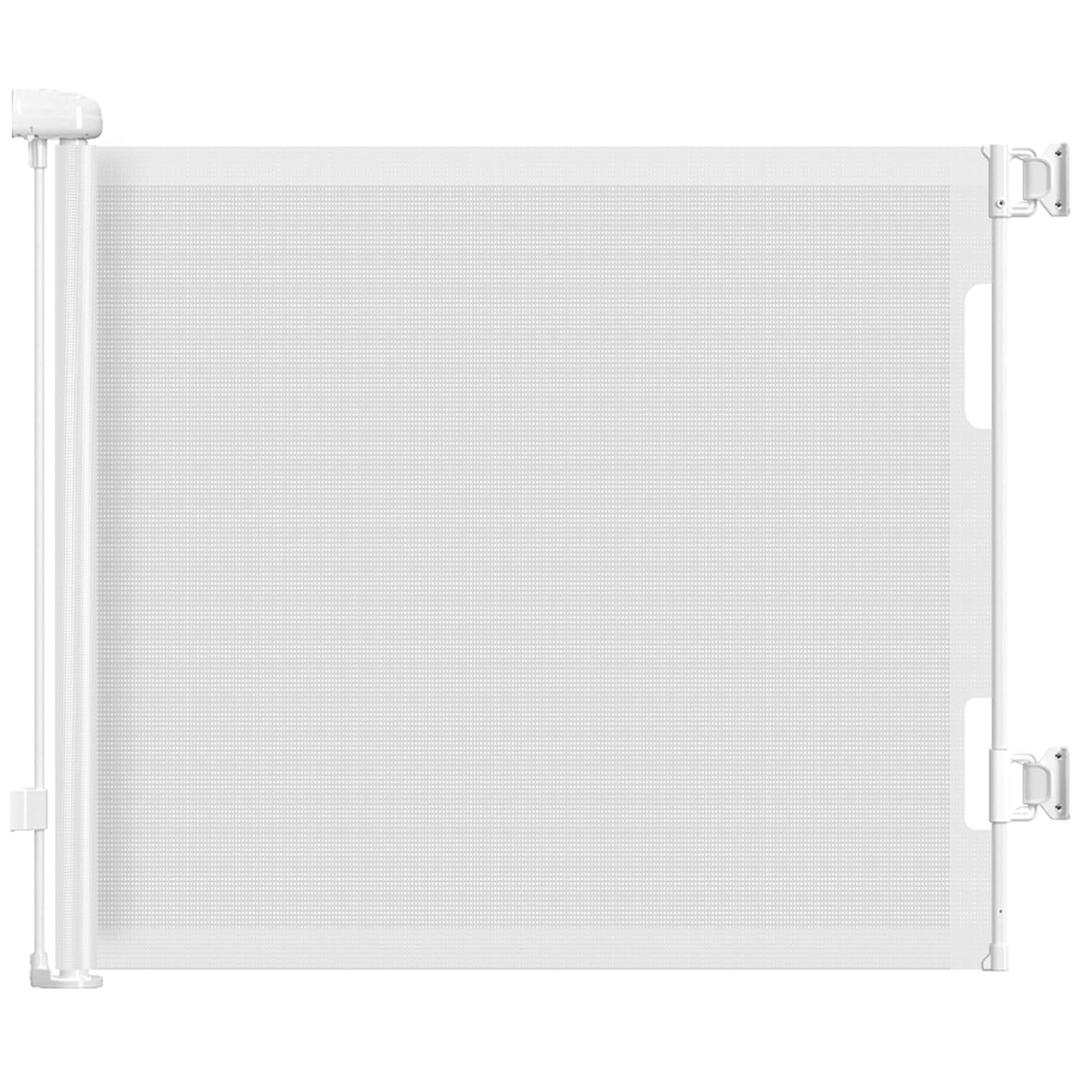 HAMOPY Retractable Baby Gate, 33" Tall, Extends up to 55" Wide, Durable Auto-Lock Baby Gate for Stairs, Mesh Dog Gate and Child Safety Gates for Doorways, Hallways, Indoor, Outdoor(White) HAMOPY Retractable Baby Gate, 33" Tall, Extends up to 55" Wide, Durable Auto-Lock Baby Gate for Stairs, Mesh Dog Gate and Child Safety Gates for Doorways, Hallways, Indoor, Outdoor(White)