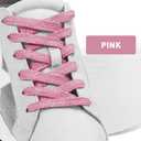 UamGlsob Glitter Metallic Shoe Laces for Golden Goose Sneakers, 8mm Flat Sparkly Bling Shoelaces Replacement Strings for GG (47"/120cm, Pink)