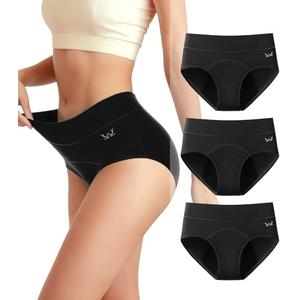 Saliryj Women's Period Underwear Heavy Flow, High Absorbency Cotton Panties LeakProof Postpartum Menstrual Briefs Women Teens L