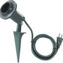 Outdoor Halloween Spotlight Floodlight with Stake Plug in, Weather Resistant, Heavy Duty for Yard, Flag, Holiday Decor, 120V, 6FT Power Cord, PAR38 Bulb Base, Green, ETL Listed