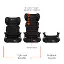 Baby Trend Protect 2-in-1 Folding Booster Seat, Midnight Black Fold-Flat Travel-Ready Design, Lightweight Build, Belt-Positioning Comfort