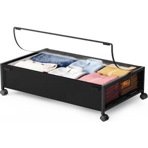 Under Bed Storage with Wheels，1 Pack Under Bed Storage Containers,Underbed Shoe Storage Bedroom
