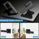 Plustool 1 Pack Matte Black Door Handles, Passage Door Levers for Hallway & Closet, Interior Keyless Door Knobs Heavy Duty Square Non-Locking Handlesets, Reversible for Left & Right Sided Doors