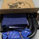 Elevated Dog Bed Raised Outdoor Dog Cot for Medium Dogs, Installation Requires No Tools, Frame with Washable Cooling Breathable Mesh Anti-Slip Feet, Indoor Pet Bed, Blue, 35.4 Inches