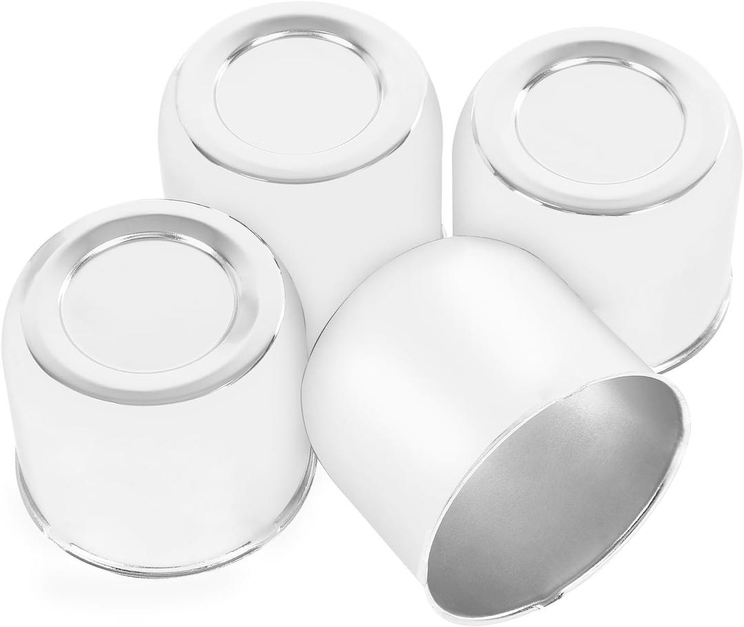 4PCS 4.41inch Trailer Wheel Center Caps Fit 4.41" Center Bore for Truck SUV RV Wheels Rims Trailer Carbon Steel Push Through Hub Covers Chrome Silver