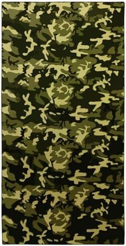 Rstick Green Camo Beach Towel Oversized 36"x72"Quick Dry Sand-Free Black Camo Thin Lightweight Microfiber Towels for Swim Pool Camping Travel