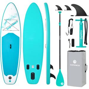 Inflatable Stand Up Paddle Board - Upgraded Glue-Free Hot Melt Technology, Long Service Life, 10'6", Anti-Slip EVA Deck, Full SUP Accessories, Included for Adults Youth All Skill Levels