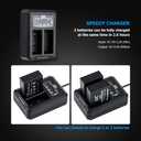 NP-W126 NP-W126S Battery Charger Dual Charger Built-in USB Cable for Fujifilm X100VI X-T50 X-T30 II X-S10 X Half X-PRO3 X-Pro2 X-Pro1 X-T30 X-T20 X-T10 X-T3 X-T2 X100V X100F X-E5 X-E4 X-E3 X-M5 X-T200