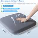 SheRest Office Chair Cushion with Straps, Memory Foam Seat Cushion with Removable Cover, Suitable for Office Chairs, Car Seats, and Airplane Seats, Gray, Large