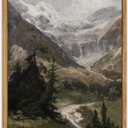 KBKBART Vintage Frame Canvas Wall Art for Living Room, Landscape Home Decor Mountain Valley Painting Artwork Prints Bedroom Wall Decor (8"L x 10"W)