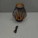 JHY DESIGN Dimmable Touch Bedside Table Lamp 8.5''H Rechargeable Metal Cage Lantern with LED Edison Style Bulb Cordless Accent Lamp for Weddings Parties Patio Events for Indoors Outdoors (Black diamond)