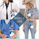 2 x Cherry Stethoscope Bow Badge Reel Retractable for Nurse Nursing RN CNA ER LPN & Medical Worker, Cute Nurse Week Gifts, Pink Bow Cherry Badge Holder with Alligator Clip, Bow & Stethoscope Badge Clip